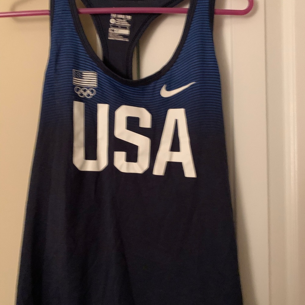 The NIKE Tee USA Olympic Team Blue Tank Shirt Size Large